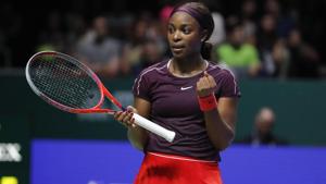 Sloane Stephens of the United States celebrates after wining against Karolina Pliskova of the Czech Republic.(AP) Sloane Stephens of the United States celebrates after wining against Karolina Pliskova of the Czech Republic.(AP)