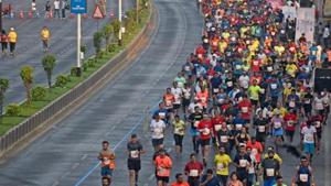 A five-km half marathon was organised from Ramniwas Bagh to Gandhi Circle and a 10-km marathon was organised from Ramniwas Bagh to MNIT.(Picture for representation) A five-km half marathon was organised from Ramniwas Bagh to Gandhi Circle and a 10-km marathon was organised from Ramniwas Bagh to MNIT.(Picture for representation)