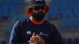 Ajaz Patel has been added to New Zealand squad for their T20s against Pakistan.(Twitter (@Blackcaps)) Ajaz Patel has been added to New Zealand squad for their T20s against Pakistan.(Twitter (@Blackcaps))