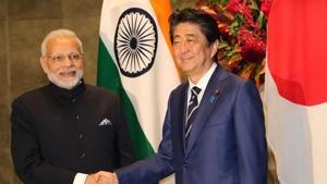 Prime Minister Narendra Modi and Japan's Prime Minister Shinzo Abe before their meeting at Abe's official residence in Tokyo on October 29, 2018.(AFP Photo) Prime Minister Narendra Modi and Japan's Prime Minister Shinzo Abe before their meeting at Abe's official residence in Tokyo on October 29, 2018.(AFP Photo)