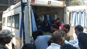 Two police personnel and a cameraman of Doordarshan were killed in the ambush. The deceased were ASI Rudra Pratap, constable Manglu and cameraman of Doordarshan Acchutanand Sahu.(HT Photo) Two police personnel and a cameraman of Doordarshan were killed in the ambush. The deceased were ASI Rudra Pratap, constable Manglu and cameraman of Doordarshan Acchutanand Sahu.(HT Photo)
