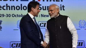 Prime Minister Narendra Modi and his Italian counterpart Giuseppe Conte “recognised the need to broad base defence ties and make them enduring and mutually beneficial”, said a joint statement issued after talks between the two leaders.(Vipin Kumar/HT Photo)