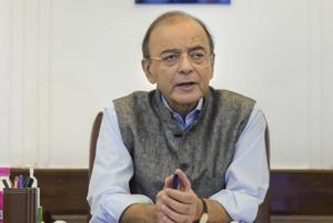 Finance minister Arun Jaitley at North Block, in New Delhi.(AP File Photo)