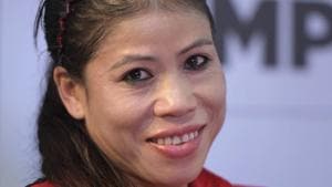 Mary Kom, Indian woman boxer and brand ambassador for the AIBA Women's World Boxing Championship during an event to unveil the game's logo.(AP) Mary Kom, Indian woman boxer and brand ambassador for the AIBA Women's World Boxing Championship during an event to unveil the game's logo.(AP)