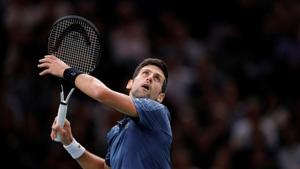 Novak Djokovic in action against Portugal's Joao Sousa.(REUTERS) Novak Djokovic in action against Portugal's Joao Sousa.(REUTERS)