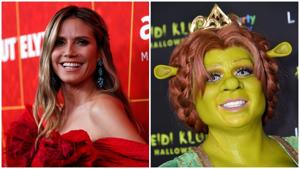 Heidi Klum arrived as Princess Fiona from Shrek to her Halloween party on Wednesday.(Agencies)