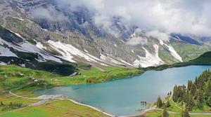 Aerial view of St Moritz. Aerial view of St Moritz.