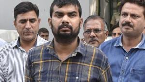 Delhi Police arrested Abhishek Pal, the man who allegedly killed four members of a family in Delhi and dumped their bodies in a canal in UP's Hapur in July 2016, in New Delhi, on Thursday, November 1, 2018.(Sanjeev Verma/HT PHOTO)