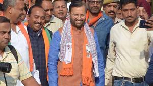 Union Minister and BJP election incharge for Rajasthan, Prakash Javdekar launched ‘booth mahasampark’ campaign in the poll-bound state on November 2, 2018.(HT Photo) Union Minister and BJP election incharge for Rajasthan, Prakash Javdekar launched ‘booth mahasampark’ campaign in the poll-bound state on November 2, 2018.(HT Photo)