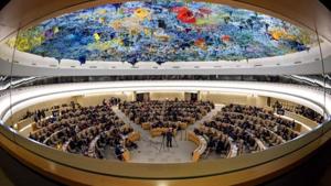 General view of the United Nations (UN) Human Rights Council in Geneva on March 13.(AFP File Photo) General view of the United Nations (UN) Human Rights Council in Geneva on March 13.(AFP File Photo)