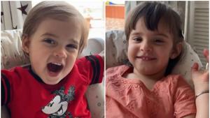 Yash and Roohi, Karan Johar’s twins, look happy in a video shared by the filmmaker.(Instagram) Yash and Roohi, Karan Johar’s twins, look happy in a video shared by the filmmaker.(Instagram)