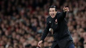 Arsenal manager Unai Emery reacts during the game against Liverpool.(REUTERS) Arsenal manager Unai Emery reacts during the game against Liverpool.(REUTERS)