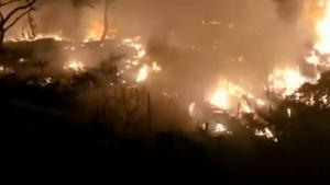 Officials said 10 fire tenders and 30 firefighters reached the spot and doused the flames.(ANI/Video Grab) Officials said 10 fire tenders and 30 firefighters reached the spot and doused the flames.(ANI/Video Grab)