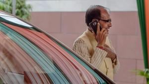 Madhya Pradesh chief minister Shivraj Singh Chohan at BJP's Central Election Committee meeting at BJP headquarters in New Delhi.(PTI)