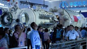 A partial model of Chinese space station is seen on display at the Airshow China 2018 in Zhuhai, south China's Guangdong province.(AFP) A partial model of Chinese space station is seen on display at the Airshow China 2018 in Zhuhai, south China's Guangdong province.(AFP)