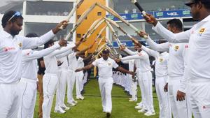 Rangana Herath walk in to play his final game for Sri Lanka at the Galle International Cricket Stadium.(AFP) Rangana Herath walk in to play his final game for Sri Lanka at the Galle International Cricket Stadium.(AFP)