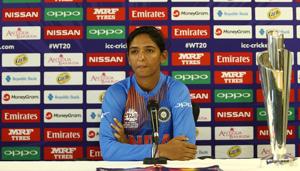 ST JOHN'S, ANTIGUA AND BARBUDA - NOVEMBER 02: Harmanpreet Kaur, Captain of India addresses the media during the India Captain's Arrival Press Conference ahead of the ICC Women's World T20 2018 tournament at Coolidge Cricket Ground on November 2, 2018 in Antigua, Antigua and Barbuda. (Photo by Jan Kruger-IDI/IDI via Getty Images)(IDI via Getty Images) ST JOHN'S, ANTIGUA AND BARBUDA - NOVEMBER 02: Harmanpreet Kaur, Captain of India addresses the media during the India Captain's Arrival Press Conference ahead of the ICC Women's World T20 2018 tournament at Coolidge Cricket Ground on November 2, 2018 in Antigua, Antigua and Barbuda. (Photo by Jan Kruger-IDI/IDI via Getty Images)(IDI via Getty Images)