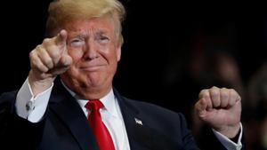 President Donald Trump, his shadow hanging over midterm elections that will determine the future of his administration, used his final pitch to ask voters to help preserve “fragile” GOP victories that could be erased by Democratic gains in Congress.(REUTERS)