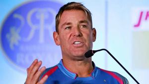 File: Rajasthan Royals Mentor Shane Warne speaks during the unveiling of Rajasthan Royals 2018 jersey at a hotel in Jaipur(PTI) File: Rajasthan Royals Mentor Shane Warne speaks during the unveiling of Rajasthan Royals 2018 jersey at a hotel in Jaipur(PTI)