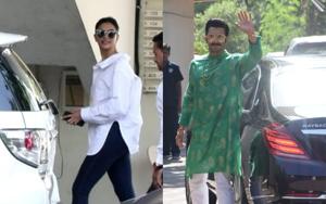 Deepika Padukone, Ranveer Singh visited Sanjay Leela Bhansali on Diwali.(Viral Bhayani) Deepika Padukone, Ranveer Singh visited Sanjay Leela Bhansali on Diwali.(Viral Bhayani)