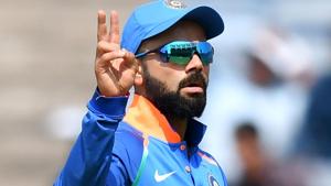 Virat Kohli gestures towards team mates during the third one day international (ODI) cricket match.(AFP) Virat Kohli gestures towards team mates during the third one day international (ODI) cricket match.(AFP)