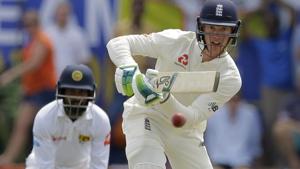 England's Keaton Jennings plays a shot during the third day of the first test cricket match between Sri Lanka and England.(AP) England's Keaton Jennings plays a shot during the third day of the first test cricket match between Sri Lanka and England.(AP)