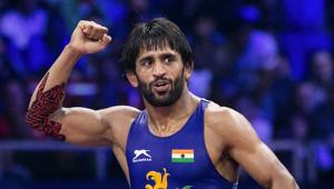 Budapest: Indian wrestler Bajrang Punia reacts after winning the World Championship 2018 semifinal match in Budapest, Sunday, Oct 21, 2018. Punia will fight Takuto Otoguro from Japan in the gold medal match.(PTI) Budapest: Indian wrestler Bajrang Punia reacts after winning the World Championship 2018 semifinal match in Budapest, Sunday, Oct 21, 2018. Punia will fight Takuto Otoguro from Japan in the gold medal match.(PTI)