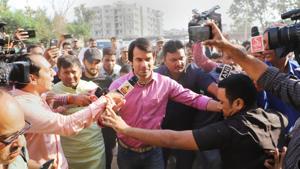 RJD chief Lalu Prasad’s elder son Tej Pratap Yadav on Friday left for Delhi from Mathura after visiting Vrindavan and Radhakund, sources close to the former Bihar minister said.(PTI) RJD chief Lalu Prasad’s elder son Tej Pratap Yadav on Friday left for Delhi from Mathura after visiting Vrindavan and Radhakund, sources close to the former Bihar minister said.(PTI)