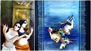 Mostly done in mix media on canvas, the works are not only technically sound but also reflect the range of experimentation by the artist. Mostly done in mix media on canvas, the works are not only technically sound but also reflect the range of experimentation by the artist.