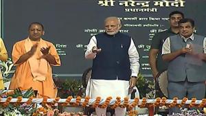 Prime Minister Narendra Modi on Monday inaugurated India’s first multi-modal terminal on the Ganga river in his parliamentary constituency in Varanasi.(BJP/Twitter) Prime Minister Narendra Modi on Monday inaugurated India’s first multi-modal terminal on the Ganga river in his parliamentary constituency in Varanasi.(BJP/Twitter)