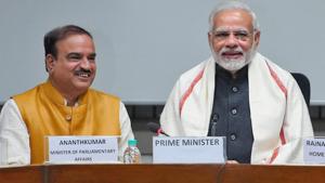 Political leaders offer condolences for Union minister Ananth Kumar.(PTI) Political leaders offer condolences for Union minister Ananth Kumar.(PTI)