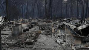 A view of homes destroyed by the Camp Fire is seen in Paradise, California, US.(REUTERS) A view of homes destroyed by the Camp Fire is seen in Paradise, California, US.(REUTERS)