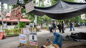 The students were on protest since August 21 this year protesting against faulty and inadequate infrastructure(HT FIle Photo) The students were on protest since August 21 this year protesting against faulty and inadequate infrastructure(HT FIle Photo)