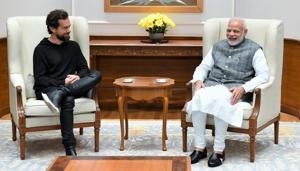 Prime Minister Narendra Modi with Twitter CEO Jack Dorsey in New Delhi on Novermber 13.(Twitter/@Jack) Prime Minister Narendra Modi with Twitter CEO Jack Dorsey in New Delhi on Novermber 13.(Twitter/@Jack)