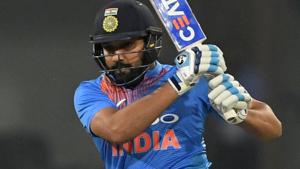 Rohit Sharma plays a shot during the second T20 cricket match between India and West Indies.(AFP) Rohit Sharma plays a shot during the second T20 cricket match between India and West Indies.(AFP)