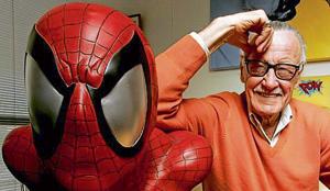 FILE: Stan Lee, founder of Marvel Entertainment Inc., poses for a photograph with a life size model of his superhero Spider-Man. Photographer: Jonathan Alcorn/Bloomberg(Bloomberg) FILE: Stan Lee, founder of Marvel Entertainment Inc., poses for a photograph with a life size model of his superhero Spider-Man. Photographer: Jonathan Alcorn/Bloomberg(Bloomberg)