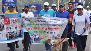 Diabetes walk ahead of World Diabetes day in Dhanbad, November 11(HT)