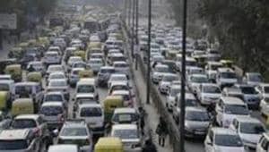 The Capital has about 10.8 million registered vehicles — 3.5 million four-wheelers and 7.3 million two-wheelers. Of these, about 8,00,000 run on CNG.(AP/Picture for representation) The Capital has about 10.8 million registered vehicles — 3.5 million four-wheelers and 7.3 million two-wheelers. Of these, about 8,00,000 run on CNG.(AP/Picture for representation)