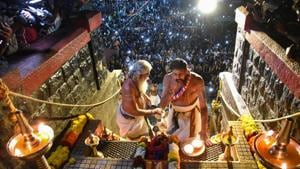 Sabarimala verdict: The BJP and various right-wing groups have been protesting the Supreme Court order allowing women of all ages to enter Sabarimala temple in Kerala.(PTI/File Photo) Sabarimala verdict: The BJP and various right-wing groups have been protesting the Supreme Court order allowing women of all ages to enter Sabarimala temple in Kerala.(PTI/File Photo)