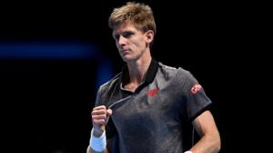 Kevin Anderson celebrates winning his group stage match against Japan's Kei Nishikori.(Action Images via Reuters) Kevin Anderson celebrates winning his group stage match against Japan's Kei Nishikori.(Action Images via Reuters)