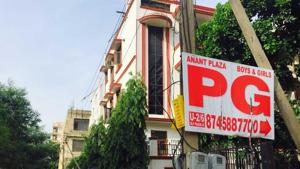 PG owners have complained that despite having filed for licences for their establishments, their files are still pending with the Municipal Corporation of Gurugram.(HT Photo) PG owners have complained that despite having filed for licences for their establishments, their files are still pending with the Municipal Corporation of Gurugram.(HT Photo)