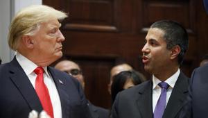 President Donald Trump talks with Ajit Pai, Chairman of the Federal Communications Commission, during a Diwali ceremonial lighting of the Diya in the Roosevelt Room of the White House, Tuesday, Nov. 13, 2018, in Washington.(AP) President Donald Trump talks with Ajit Pai, Chairman of the Federal Communications Commission, during a Diwali ceremonial lighting of the Diya in the Roosevelt Room of the White House, Tuesday, Nov. 13, 2018, in Washington.(AP)