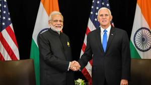 PM Narendra Modi reminded US vice-president Mike Pence that in one way or other, all leads in global terror attacks ultimately leads to a “single source and single place of origin”, without naming any country or organisation.(PTI) PM Narendra Modi reminded US vice-president Mike Pence that in one way or other, all leads in global terror attacks ultimately leads to a “single source and single place of origin”, without naming any country or organisation.(PTI)