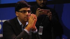 Grand Master Viswanathan Anand (L) at TATA Steel Chess India 2018 Tournament at ICCR auditorium in Kolkata, India.(Samir Jana/HT PHOTO) Grand Master Viswanathan Anand (L) at TATA Steel Chess India 2018 Tournament at ICCR auditorium in Kolkata, India.(Samir Jana/HT PHOTO)