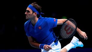 Roger Federer in action against Austria's Dominic Thiem in the ATP Finals.(Action Images via Reuters) Roger Federer in action against Austria's Dominic Thiem in the ATP Finals.(Action Images via Reuters)