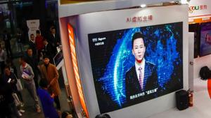 In this photo taken on November 7, 2018, a screen shows an artificial intelligence (AI) news anchor introducing himself at the Light of Internet Expo during the 5th World Internet Conference in Wuzhen in China's eastern Zhejiang province.(AFP) In this photo taken on November 7, 2018, a screen shows an artificial intelligence (AI) news anchor introducing himself at the Light of Internet Expo during the 5th World Internet Conference in Wuzhen in China's eastern Zhejiang province.(AFP)
