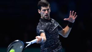 Serbia's Novak Djokovic returns against Germany's Alexander Zverev during their men’s singles round-robin match.(AFP) Serbia's Novak Djokovic returns against Germany's Alexander Zverev during their men’s singles round-robin match.(AFP)