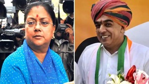 The Congress on Saturday released its second list of 32 candidates, pitting former external affairs minister Jaswant Singh’s son and former Bharatiya Janata Party (BJP) legislator Manvendra Singh against chief minister Vasundhara Raje from Jhalrapatan assembly constituency and reviving the old rivalry between the two families(HT Photo) The Congress on Saturday released its second list of 32 candidates, pitting former external affairs minister Jaswant Singh’s son and former Bharatiya Janata Party (BJP) legislator Manvendra Singh against chief minister Vasundhara Raje from Jhalrapatan assembly constituency and reviving the old rivalry between the two families(HT Photo)