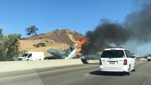 The World War II P-51D Mustang fighter crashed at about 3:15 pm Saturday.(AFP/REPRESENTATIVE IMAGE) The World War II P-51D Mustang fighter crashed at about 3:15 pm Saturday.(AFP/REPRESENTATIVE IMAGE)