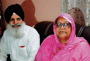 Santokh Singh, 71, brother of victim Hardev Singh, with wife(HT File Photo)